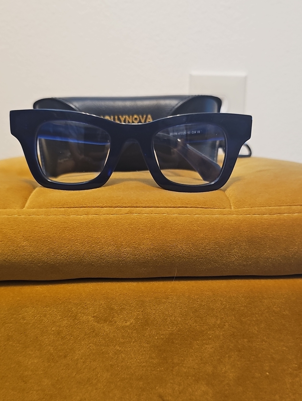 Women's Bold Square Optical Glasses in Deep Blue